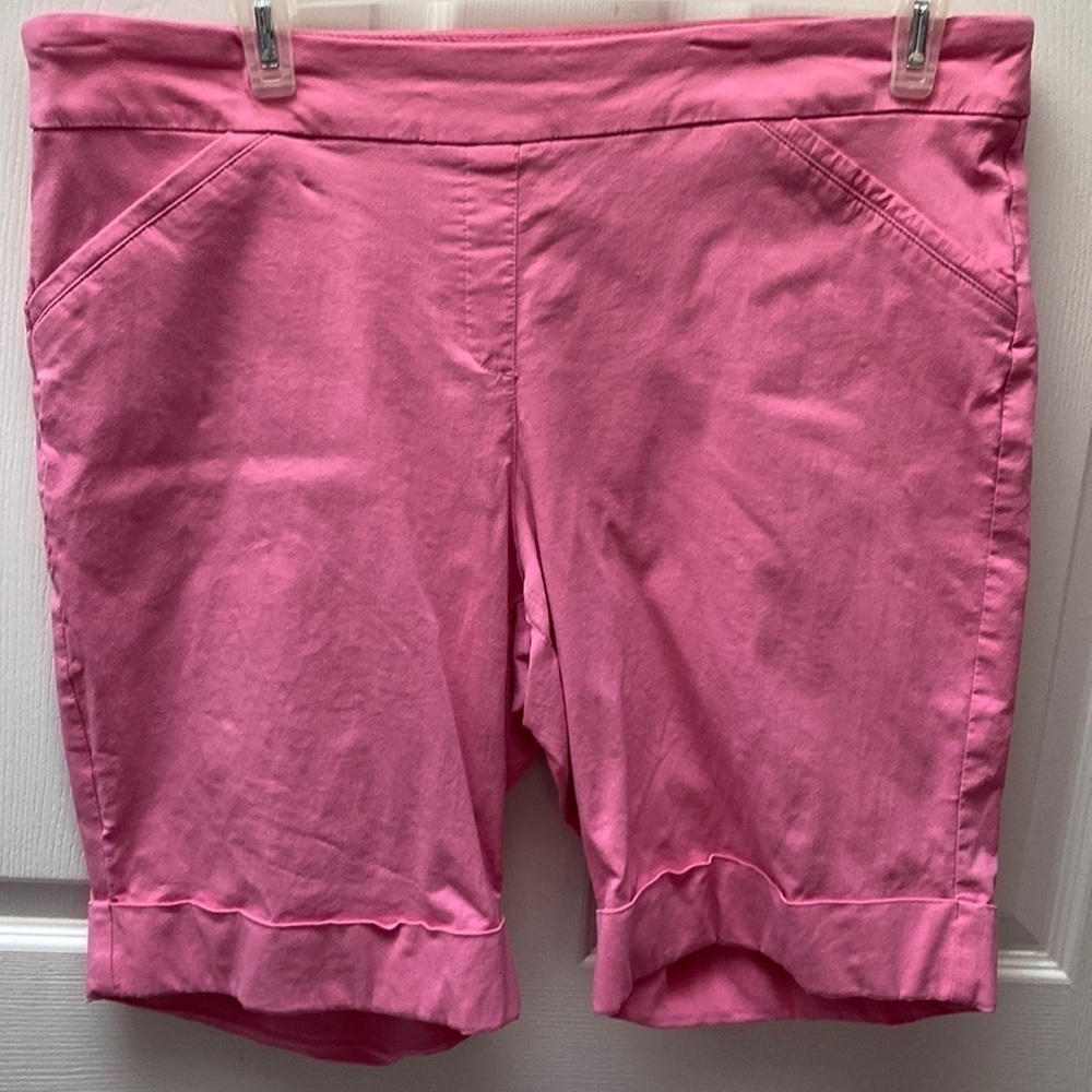 X womens Coral Bay casual stretch solid pink plus size shorts 18